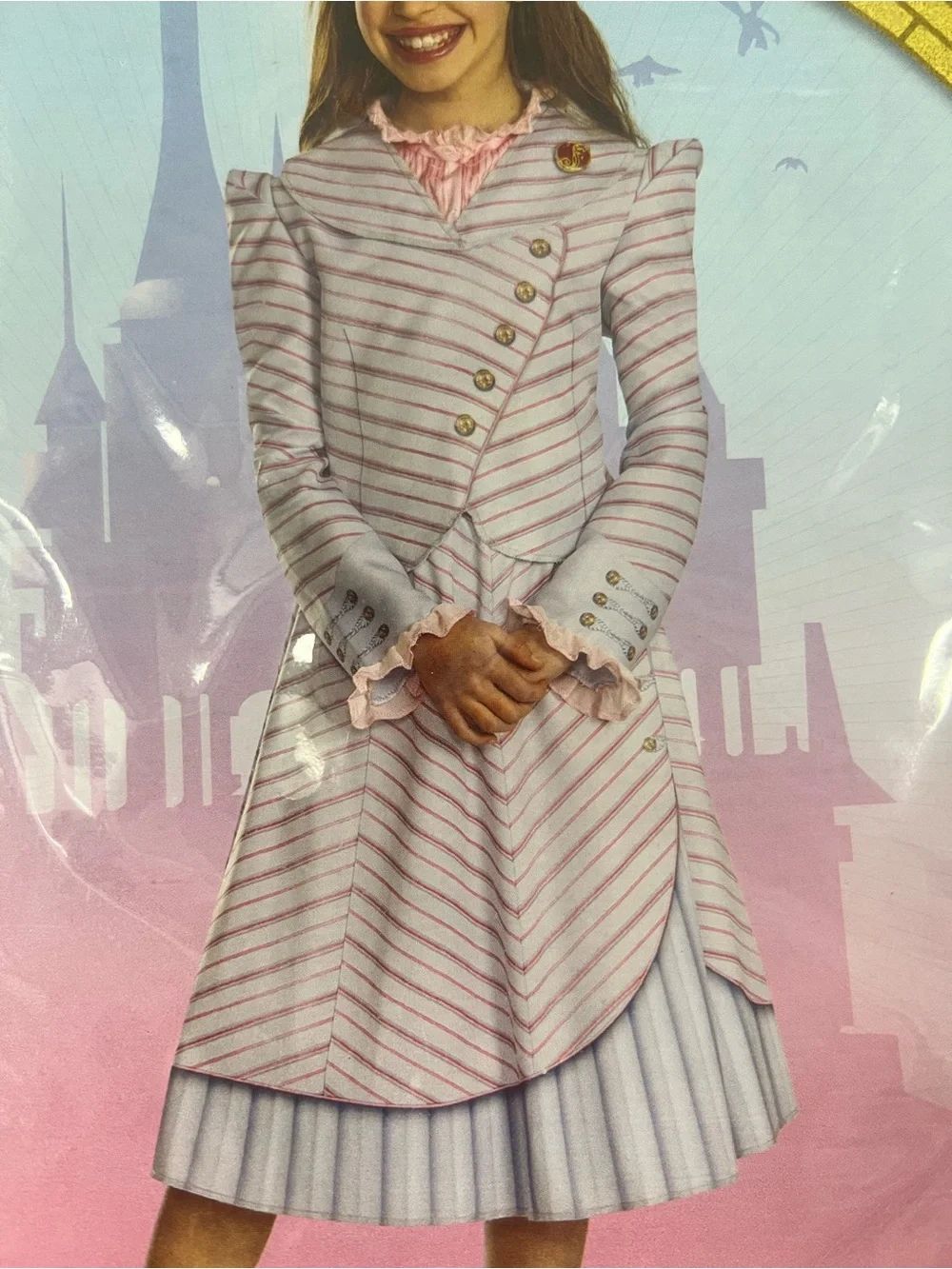 Wicked Glinda Shiz University school Child Costume Pink White movie S 4-6X NEW